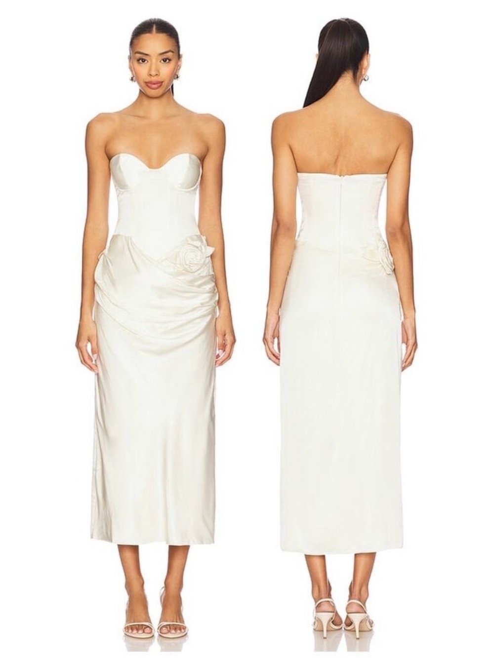 LPA Ilaria Corset Strapless Midi Dress